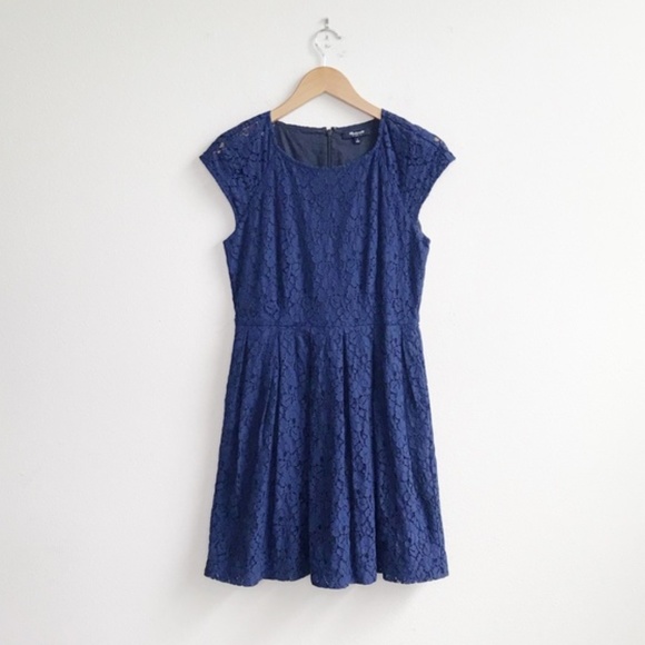 Madewell Dresses & Skirts - Madewell : Lacebloom Navy Lace Fit & Flare Dress 4